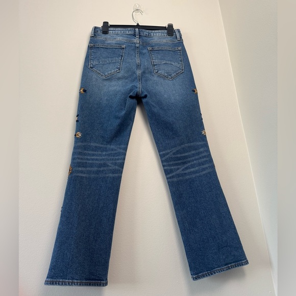 Meg Light Blue Cherokee Embroidered Side Cropped Jeans, Size 27 - Picture 6 of 10